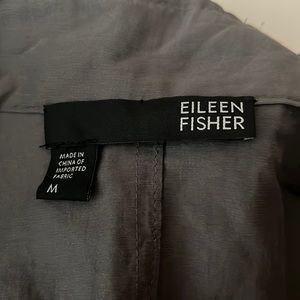 Eileen Fisher zippered jacket 2 front pockets and sleeves w/snap closures.